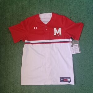 Under Armour Maryland Terrapins Showtime Flaux Placket Baseball Jersey Size Larg